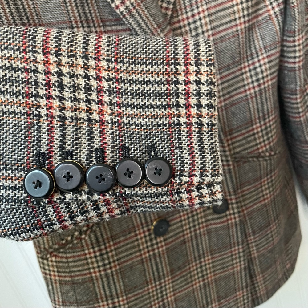 Veronica Beard Plaid Oria Dickey Jacket Camel Multi Size 0 - Picture 5 of 12